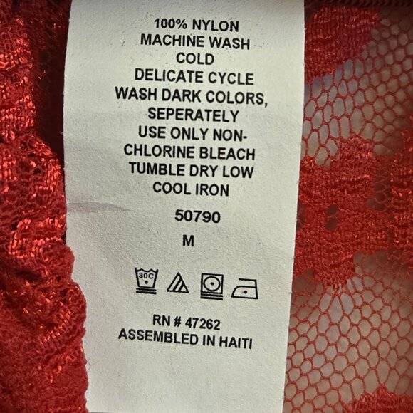 Vintage M Elegant Red Lace Overlay Sleeveless Maxi Gown Coquette Devilcore - Picture 8 of 9